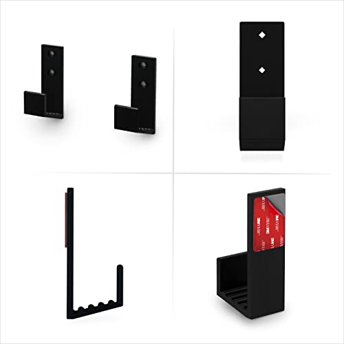 Brainwavz 1.5" Cable Box Wall Mount Hanger Holder, for Routers, Laptops, Modem, Mesh WiFi, Apple TV, Network Switch & More, for Devices Upto 1.5" / 38mm Wide, Adhesive & Screw-in (Black)