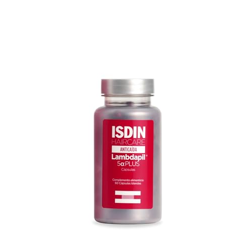 ISDIN Lambdapil 5 Alfa Plus, 60 Cápsulas Anticaída del Cabello, Duración 2 meses, Complemento Alimenticio para la caída Progresiva del cabello, con Zinc, Biotina, Serenoa repens, Vitaminas Grupo B