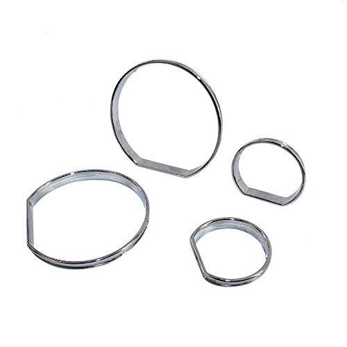 Yorten Conjunto de medidores cromados para painel de instrumentos Anéis de moldura Anéis de marcação