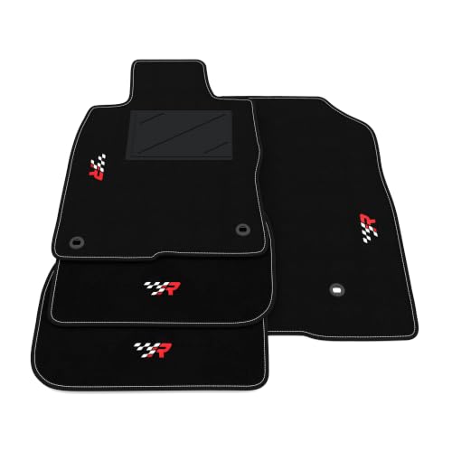 Alfombrillas Honda Civic Type R 2022-2026 a medida con bordado R Racing en moqueta premium