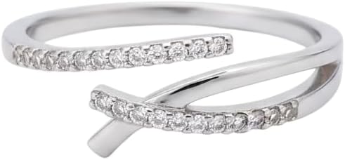 HANDMADE Round Cut Moissanite Women's Bypass Toe Ring, 925 Sterling Silver, 14k White Gold Plated, Adjustable