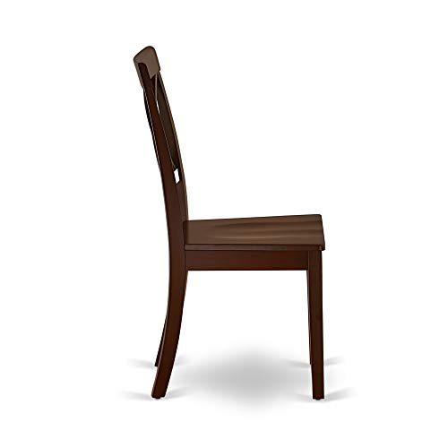 East West Furniture CABO7-MAH-W Mid Century Set 7 Piece-Wooden Chairs Seat-Mahogany Finish Kitchen dining room Table and Frame, 7