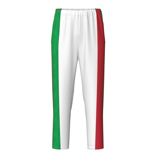 TTYDOKLA Joli pantalon de pyjama imprimé drapeau de l'Italie, parfait pour les loisirs, les moments en famille, le sport et les fêtes à thème, Noir ,...