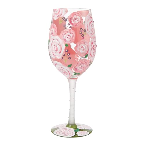 Enesco Lolita Designs Pretty as a Peony Wine Glass
