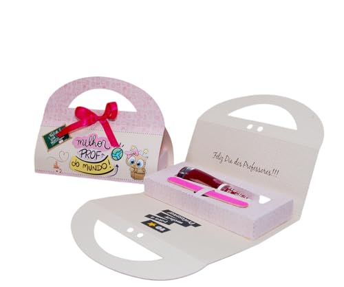 Dia dos Professores Caixinha Modelo Bolsinha para Esmalte, com Mini Lixa inclusa, lembrancinha Para Professora Pegue e Monte (10 unidades)