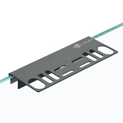 LINLAN Aluminum Aquarium Tool Holder - Fish Tank Accessories Organizer for Rimless Aquariums, Maintenance Tools, Tweezers, Tongs, Water Plants Accessories & Aquarium Supplies（Black）