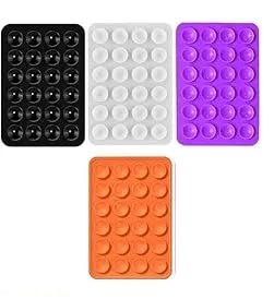 EDNITA Suction Phone Case, Phone Suction Sticker, Silicone Suction Phone Case for Hands-Free Mobile Accessory Holder Grip, Video Phone Accessory Compatible Mirror, Shower (Multicolor-Pack of 4)-picture-23