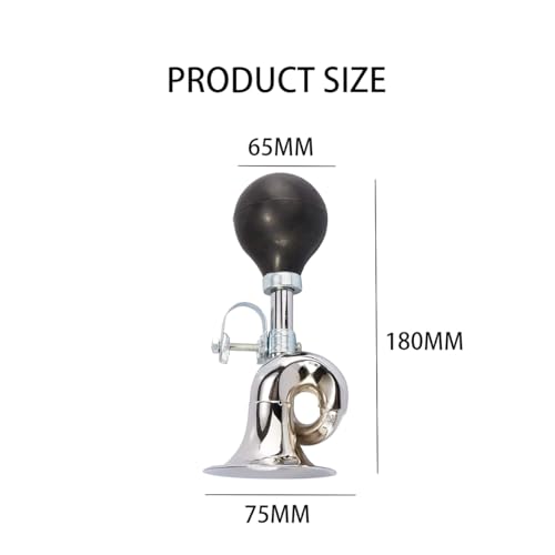 Helonge Bike Horn, Classic Metal Horn for Adult and Kids Bike, Fits Most Bicycle Handlebar