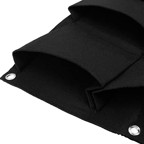MANCHAP 2 Pack 18 Pockets Vertical Garden Wall Planter, Wall Hanging Grow Bags Planting Pockets for Indoor Outdoor Plants, Black - Image 2