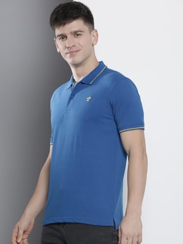 Image of The Indian Garage Co Men Slim Fit Solid Polo Neck Half Sleeves Tshirt