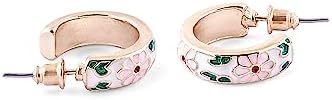 Zaveri Pearls Multicolor Enamel Contemporary Floral Semi Hoop Studs Earring For Women-ZPFK16141