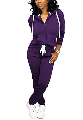 Mrskoala Two Piece Outfits for Women Tracksuit Sweat Suits Workout Jogging Sets Loungewear with Pocket - Main Image