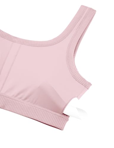 Image of CRZ YOGA Ribbed U Neck Sports Bras | Medium Support, Removable Pads, Casual, Wide Straps, for Women