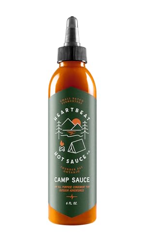 Heartbeat Hot Sauce Camp Sauce – Smoky & Creamy Scotch Bonnet – Gourmet Small-Batch, Naturally Fermented, Vegan – No Additives, No Preservatives – Medium Heat – 10 Calories per Serving