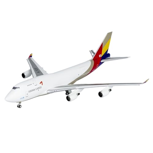 Modelo de avión B747-400M Asiana escala 1/400 de 17 cm con soporte de pantalla estático