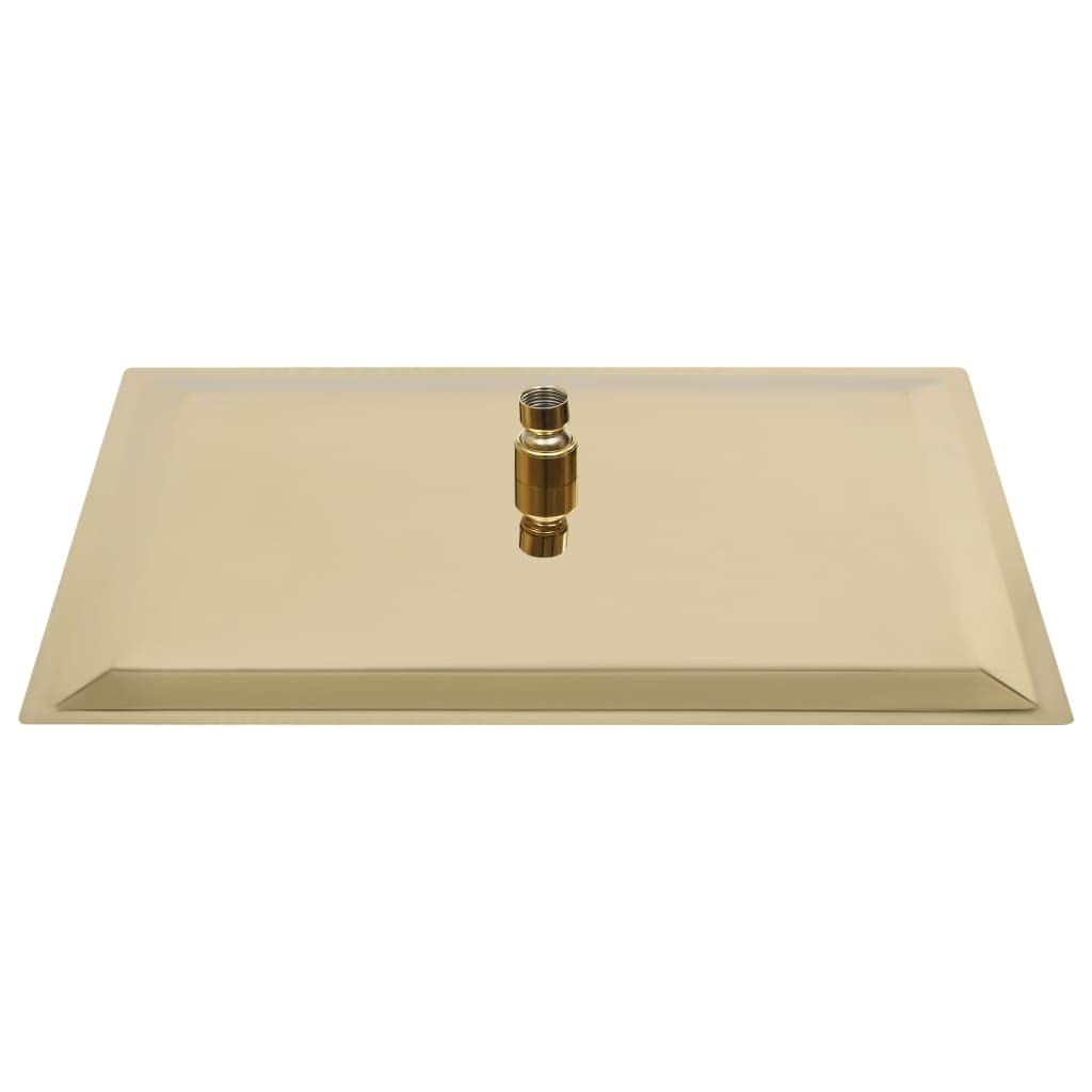 vidaXL Cabezal Ducha Efecto Lluvia Cuarto de Baño Accesorio Rociador Boquillas Giratoria Área Amplia Acero INOX Cuadrado Dorado 50x50 cm