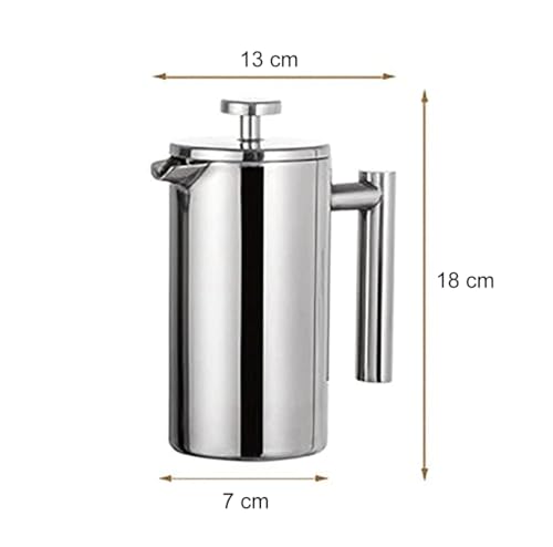 Cafeteira Prensa Francesa 350ml Térmica Aço Inox Cremeira Leite Café