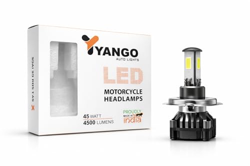 Image of Yango H4 LED Headlight Bulb 45W Super Bright 4500LM - Universal Fit Motorcycle Car Bike Headlight Replacement AC /DC Compatible Made in India