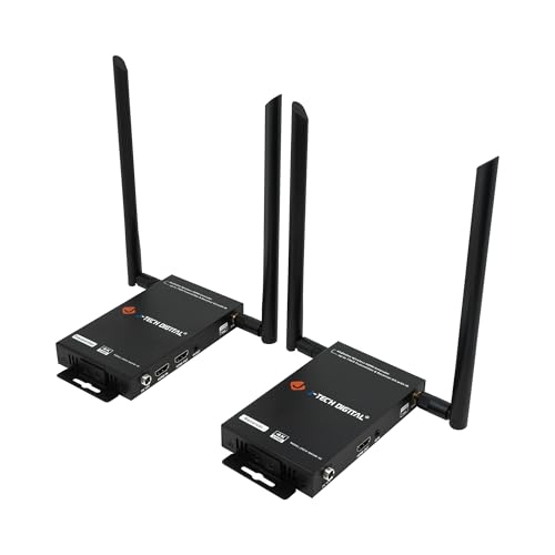 J-Tech Digital Wireless HDMI Transmitter and Receiver 4K 60Hz Up to 196ft., 5.1/5.2 GHz Low Latency HDMI Loop Output SSID Pairing Channel Change IR Passthrough [JTECH-WEX4K-50] by J-Tech Digital - Used condition - US$172.21