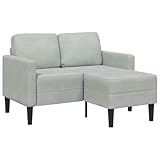 Emmtore Sofá de 2 plazas con Chaise Longue en Forma L Gris Claro 125 cm