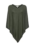 V-Ausschnitt ESPRIT Recycled und mit Wolle: Poncho mit Zipfelsaum