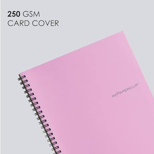 Image of myPAPERCLIP NeoWiro B5 Spiral Ruled Notebook | 160 Pages, 80 GSM, 250 GSM Soft Cover, B5 (6.93 x 9.84 in) | Wiro Bound | Pink