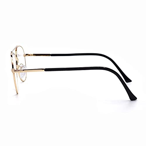 Image of Roshfort Aviator Specs For Men Women light weight Metal Spectacle Frame Eye Strain Protection Computer Glasses Medium