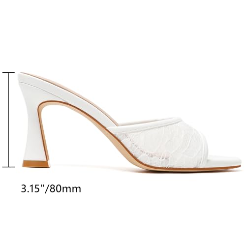 Image of Susanny High Heels for Women Pointed Open Toe Strappy Chunky Block Heels Ankle Strap Stiletto Kitten Heeled Sandals Wedding Bridal Party Prom Sexy Dress Shoes