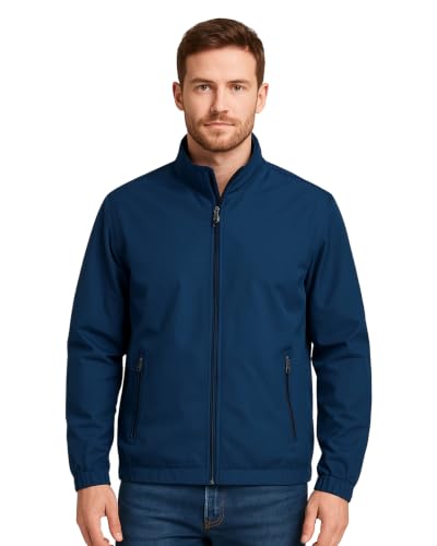 Image of Men's Lightweight Windcheater Zipper Jacket - Gym, Rider Winter Jacket for Men - Thin Wind Sheeter Zip-up Sports Jacket for Man