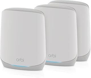 NETGEAR Orbi Tri-Band Wi-Fi 6 Mesh System RBK763S Router with 2 Satellite Extenders (Coverage up to 7,500 sq. ft, 75 Devices, AX5400 Up to 5.4Gbps)
