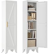 Washsemba - clóset de almacenamiento de metal de 67 pulgadas con puertas de granero, archivador de acero para oficina en casa,