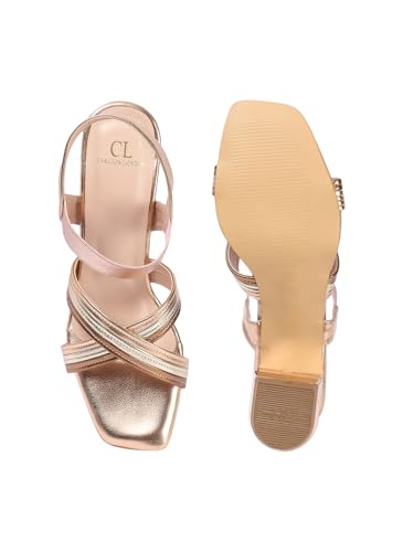 Image of Carlton London Women Stylish Fashion Embellished Sandals for Outdoor, Party, Wedding and Holidays with Block Heels