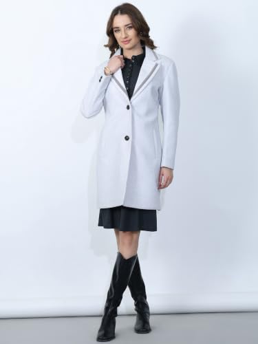 Image of PLAGG Women's Notched Lapel Long Overcoat