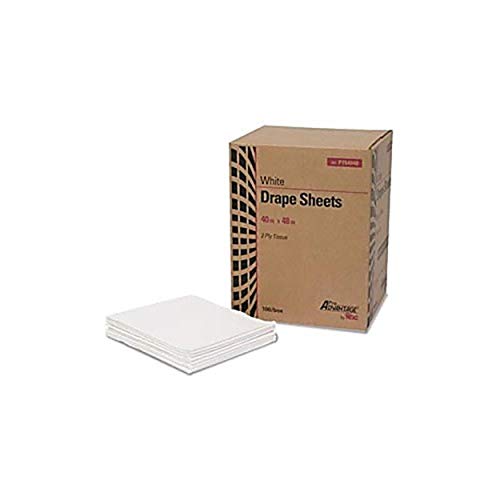Pro Advantage NDC P754048 Drape Sheet, 2-Ply Tissue, White, 40