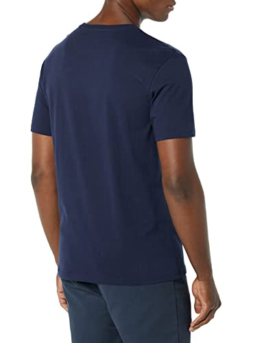 Amazon Essentials Camiseta de Manga Corta, Cuello Redondo y Corte Ajustado Hombre, Pack de 2, Azul Marino, XL
