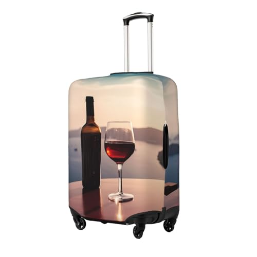 Travel Luggage Covers For Suitcase, Greek Wine Elastic Suitcase Protector Washable Anti-Scratch Suitcase Baggage Cover Luggage Protector Fits 18-32 Inch Luggage2