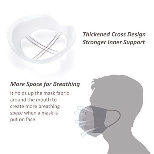 Silicone Mask Bracket Inner Support Frame For Homemade Cloth Mask Cool Mask Hack More Space For Comfortable Breathing Washable Reusable, 3Pcs Clear #TOP1