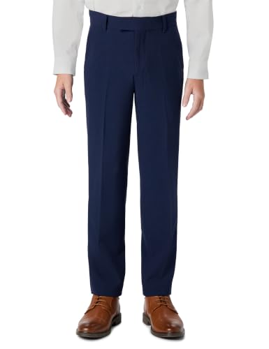 Image of Calvin Klein Boys Flat-Front Bi-Stretch Dress Pant, Straight Leg Fit, Belt Loops & Front Pockets