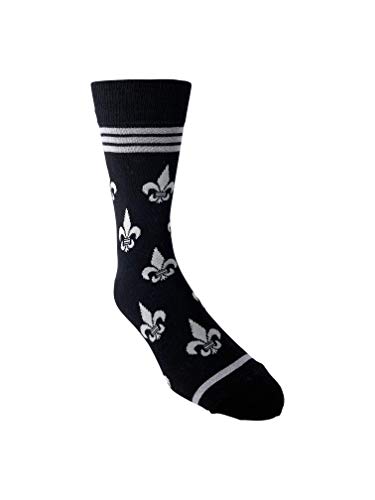 Fleur de Lis in Black and Gray Men's Socks4