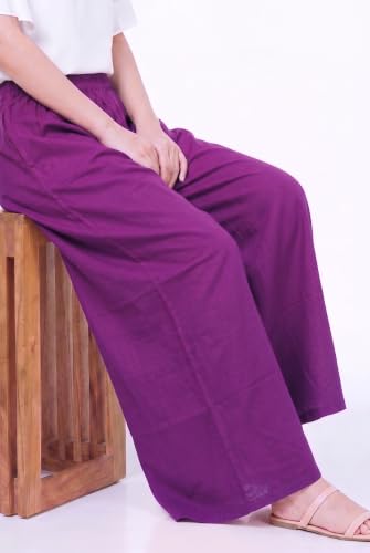 Image of Women Plazzo | Rayon Wide Leg for Women | Elastic Waist Flared Palazo Trousers | Comfortable Casual & Ethnic Wear Palazzo Pants