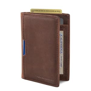 SERMAN BRANDS – Wallets for Men Slim Mens leather RFID Blocking Minimalist Card Front Pocket Bifold Travel Thin