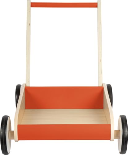 small foot Baby Walker Copper Red, Robust Wooden Push-Along Walker, Large Storage Surface, Ages 12+ Months, 12610 - Image 2