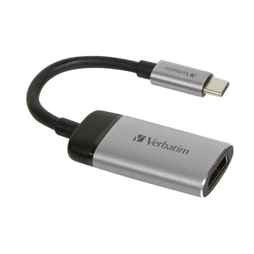 Verbatim USB-C™ auf HDMI 4K Adapter - Für den Anschluß von USB-C- oder Thunderbolt 3-fähigen Laptops und MacBooks an EIN Projektor oder Monitor, 49143