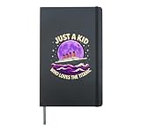 Just A Kid Who Loves The Titanic Purple Moon Hardcover Journal, Black