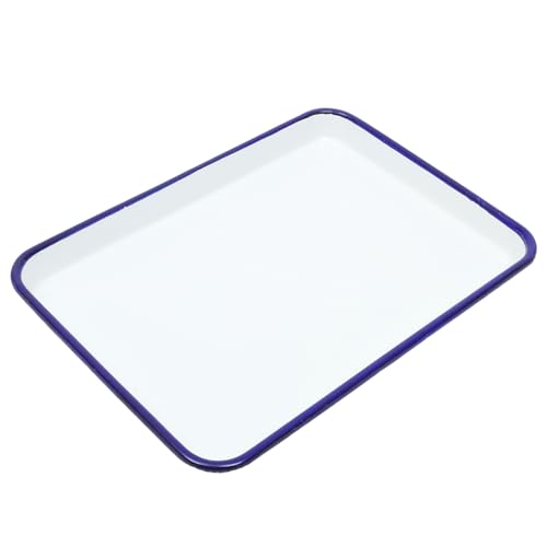 DECHOUS 1pc Enamel Baking Pan, Baking Roasting Pan Tray Rectangular Serving Dish Pie Baking Sheet Tray Set for Home, 26x18cm