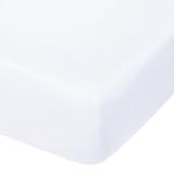 NTBAY 100% Brushed Microfiber Fitted Crib Sheet, Super Soft and Cozy 28x52 Crib Sheet for Standard Crib and Toddler Mattresses, Boys, Girls, Unisex, White, 28x52 Inches
