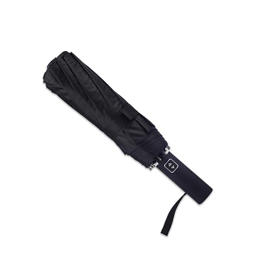 Bluinzi Double 10-Rib Compact Travel Umbrella for Rain and Sun - 46 Inches Small Automatic Folding Umbrella - Sturdy Portable Windproof Umbrella for Backpack Suitcase Car and Home