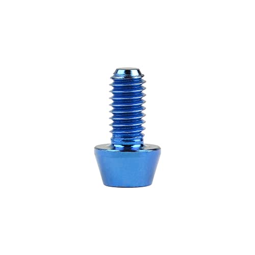 Image of Titanium Ti DIN912 M4 8 10 12 15 20mm Tapered Head Hex Bolts Bicycle Screws Pack of 6 (Blue, M4x8mm)