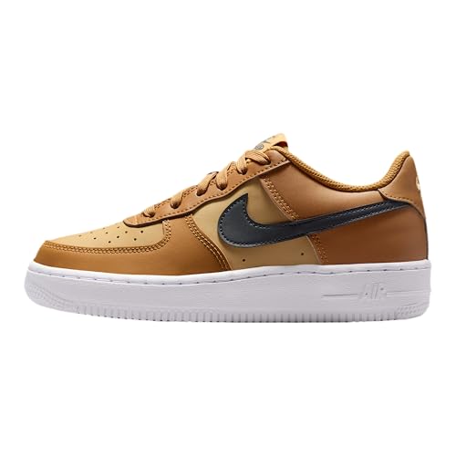 Nike Air Force 1 Big Kids Schuhe (Wheat/Club Gold/Weiß/Anthrazit), Wheat/Club Gold/Weiß/Anthrazit, 6 Big Kid