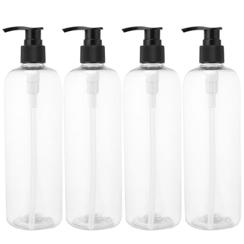 Abaodam 4個 透明詰め替えボトル 漏れ防止プレスポンプ式乳液 シャンプー用旅行装容器 軽量 素材 携帯便利